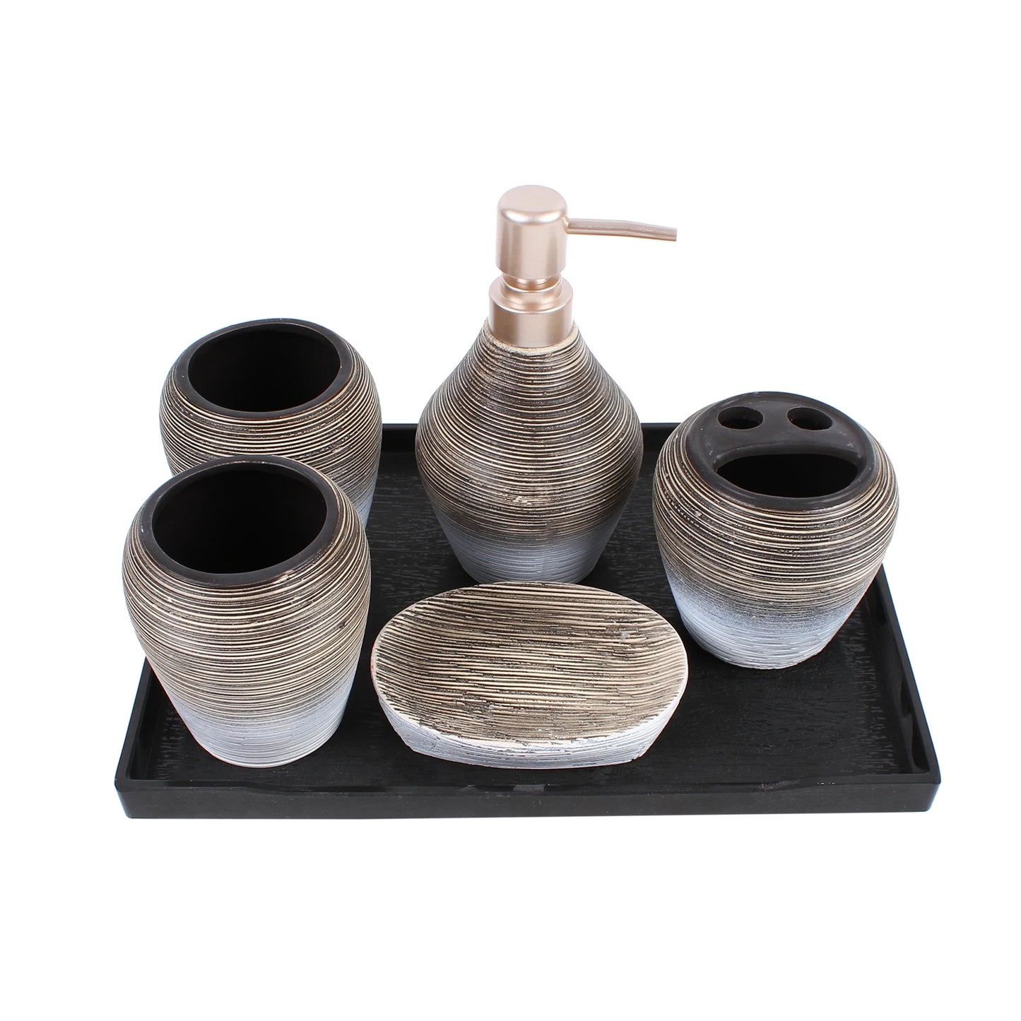 5-Piece Ceramic Bathroom Accessory Set