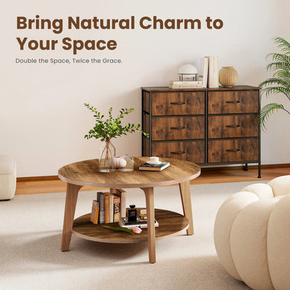 Wood Round Coffee Table