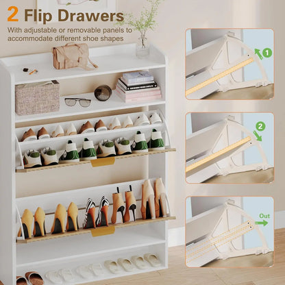 Modern  Wood Shoe Organizer