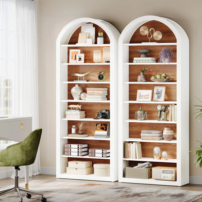 White Arched Bookcase
