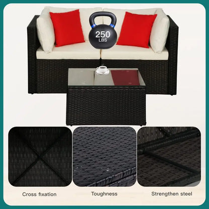 Patio Sofa Wicker Sectional
