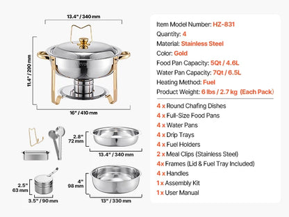 Round Catering Warmer Server