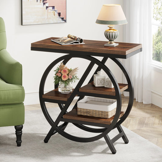 Narrow Side Table with Storage