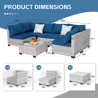 Outdoor Sectional Sofa PE Patio with