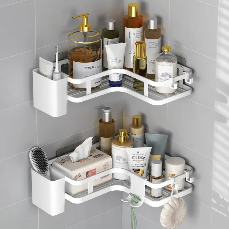 6PCS Double-layer Stainless Steel Corner Shelf