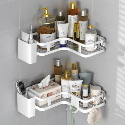 6PCS Double-layer Stainless Steel Corner Shelf