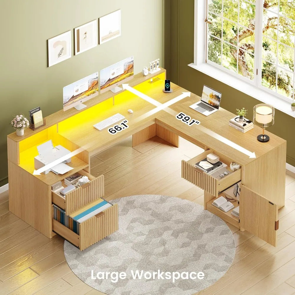 Modern L-Shaped Office Desk