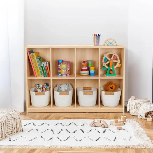 "8-Compartment Wooden Storage Cabinet – – Ideal for Playroom, Kindergarten &