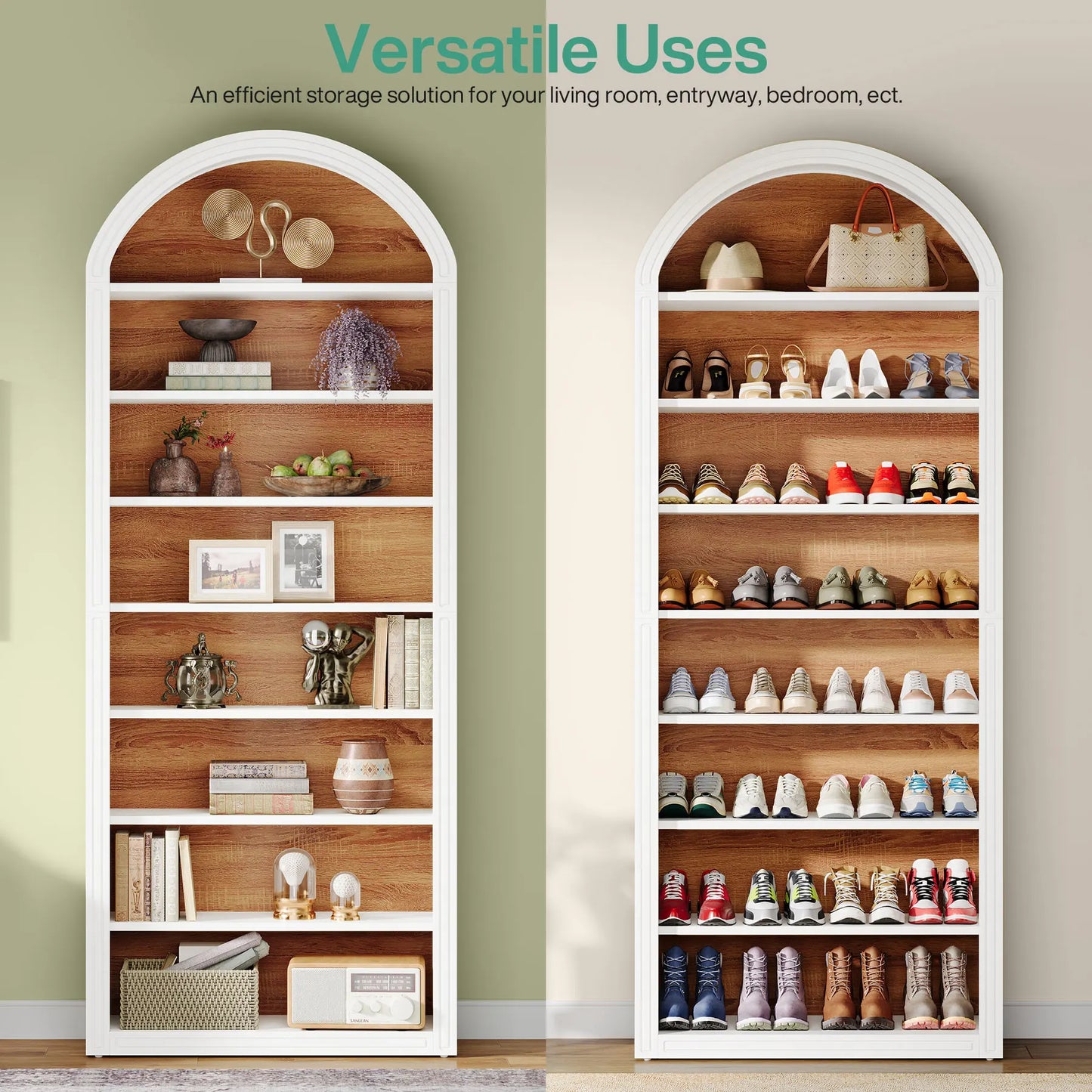 White Arched Bookcase