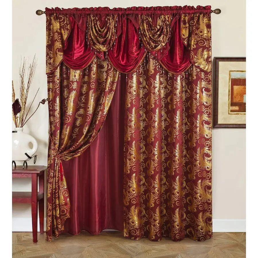 Burgundy Gold Curtain