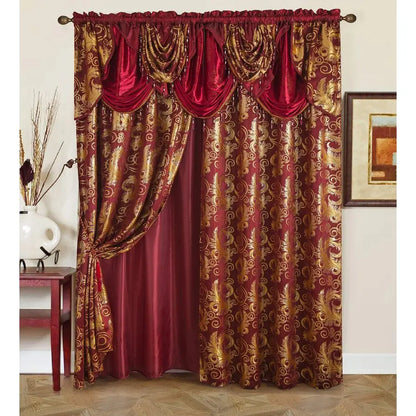 Burgundy Gold Curtain