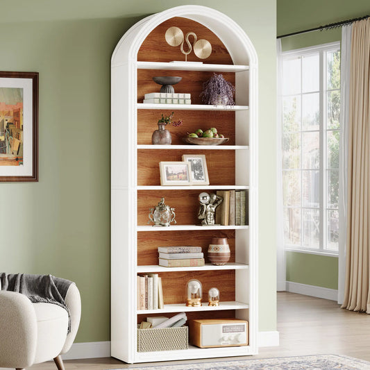 White Arched Bookcase