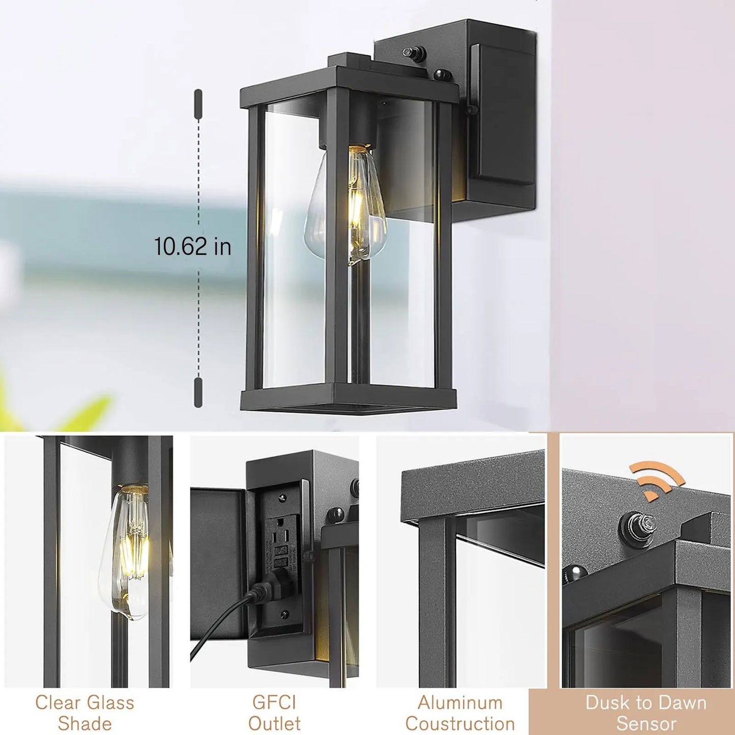 Porch Light With GFCI Outlet