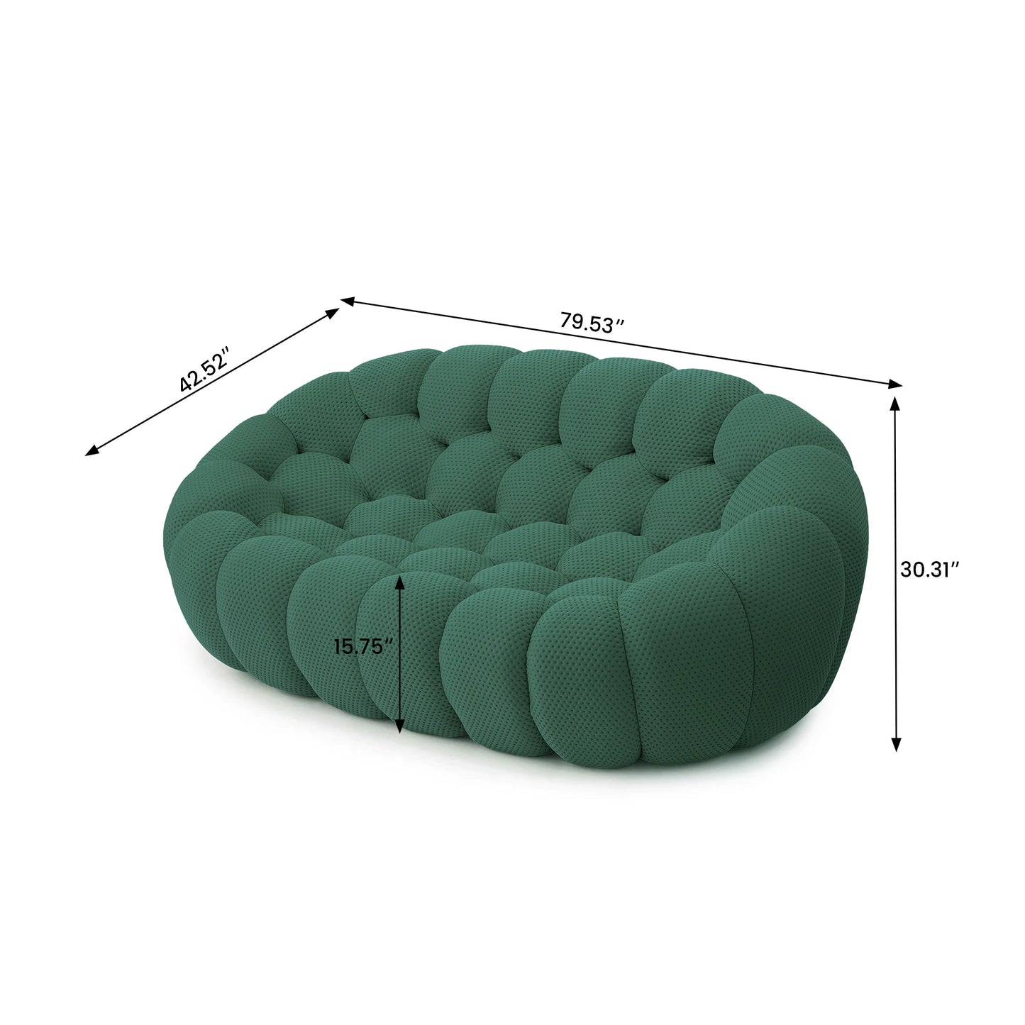78'' Modern Curved Boneless Sofa Football-Shaped Lazy Floor Sofas