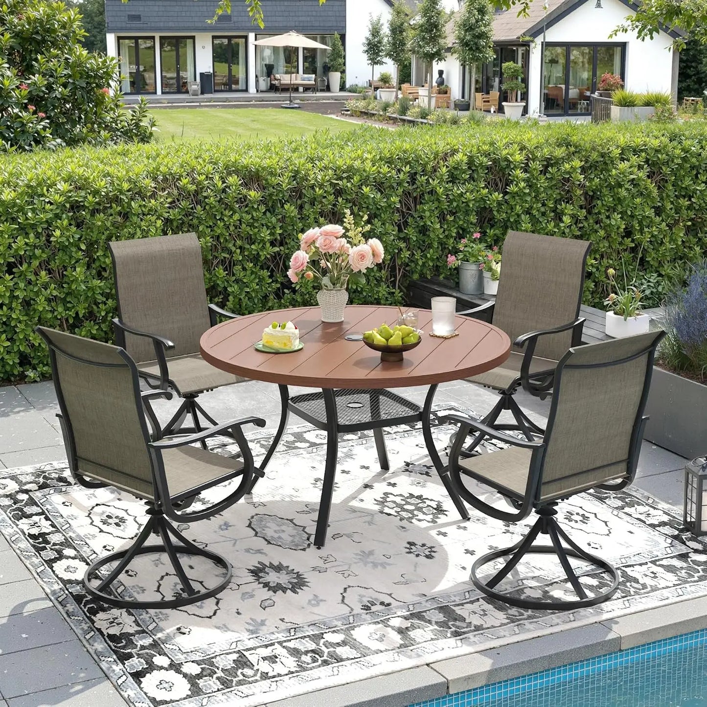5 Pieces Outdoor Patio Dining Set