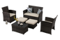Outdoor Couch with Ottomans Chair and Table