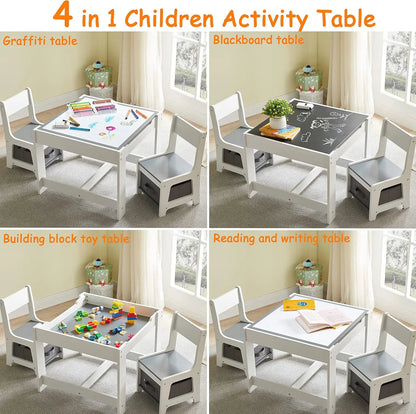 3-in-1 Kids Activity Table & Chairs Set
