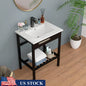 Ceramic Console Sink Set Bracket Drain Kit White/fwlink Tap Shelf Console Area