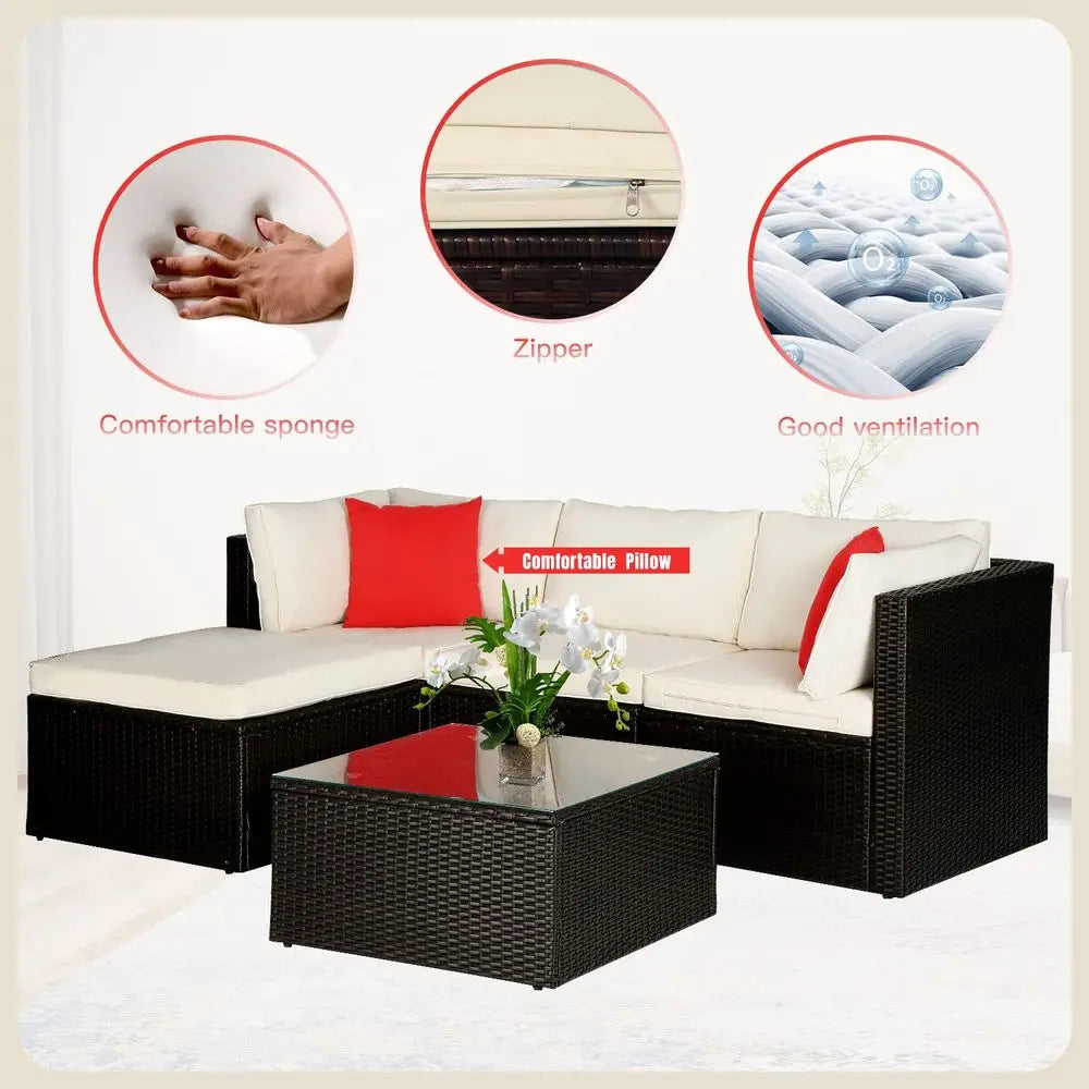 Patio Sofa Wicker Sectional