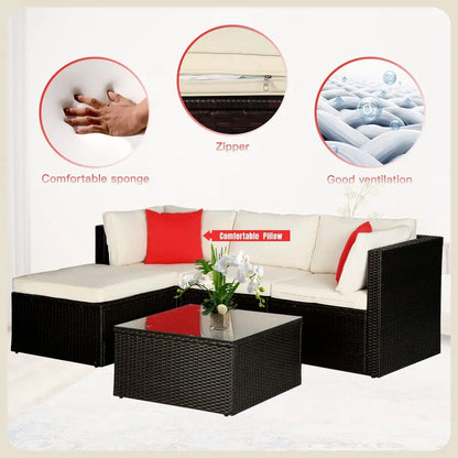 Patio Sofa Wicker Sectional