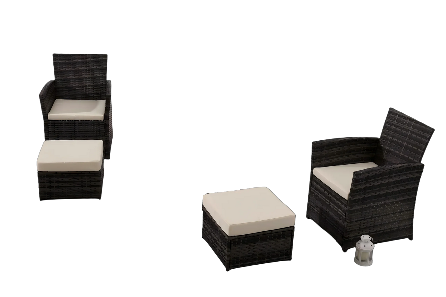 Outdoor Couch with Ottomans Chair and Table