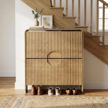 Narrow Shoe Cabinet for Entryway Doors