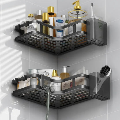 6PCS Double-layer Stainless Steel Corner Shelf