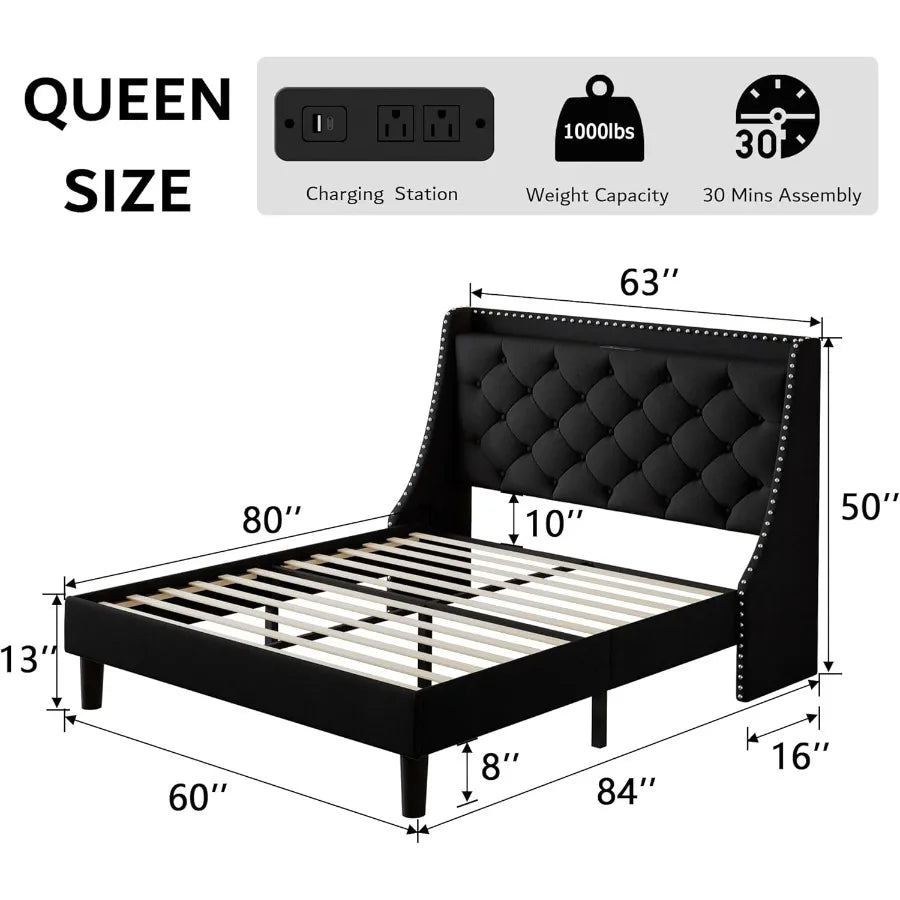 Upholstered Platform Bed Frame