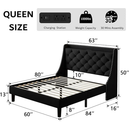 Upholstered Platform Bed Frame