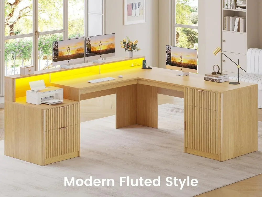 Modern L-Shaped Office Desk