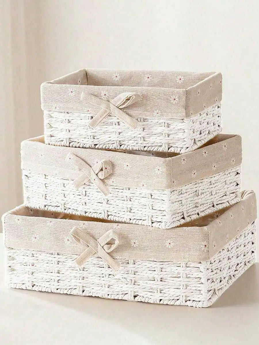 Woven Desktop Storage Basket