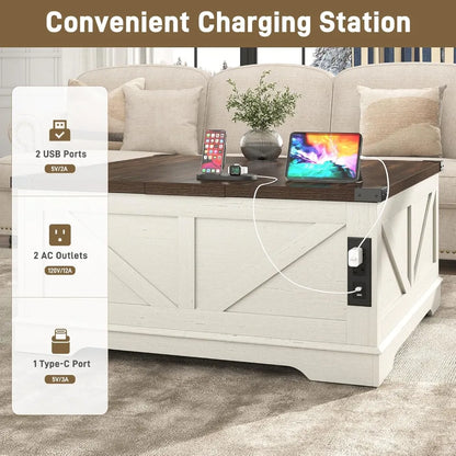 Large Farmhouse Lift Top Coffee Table