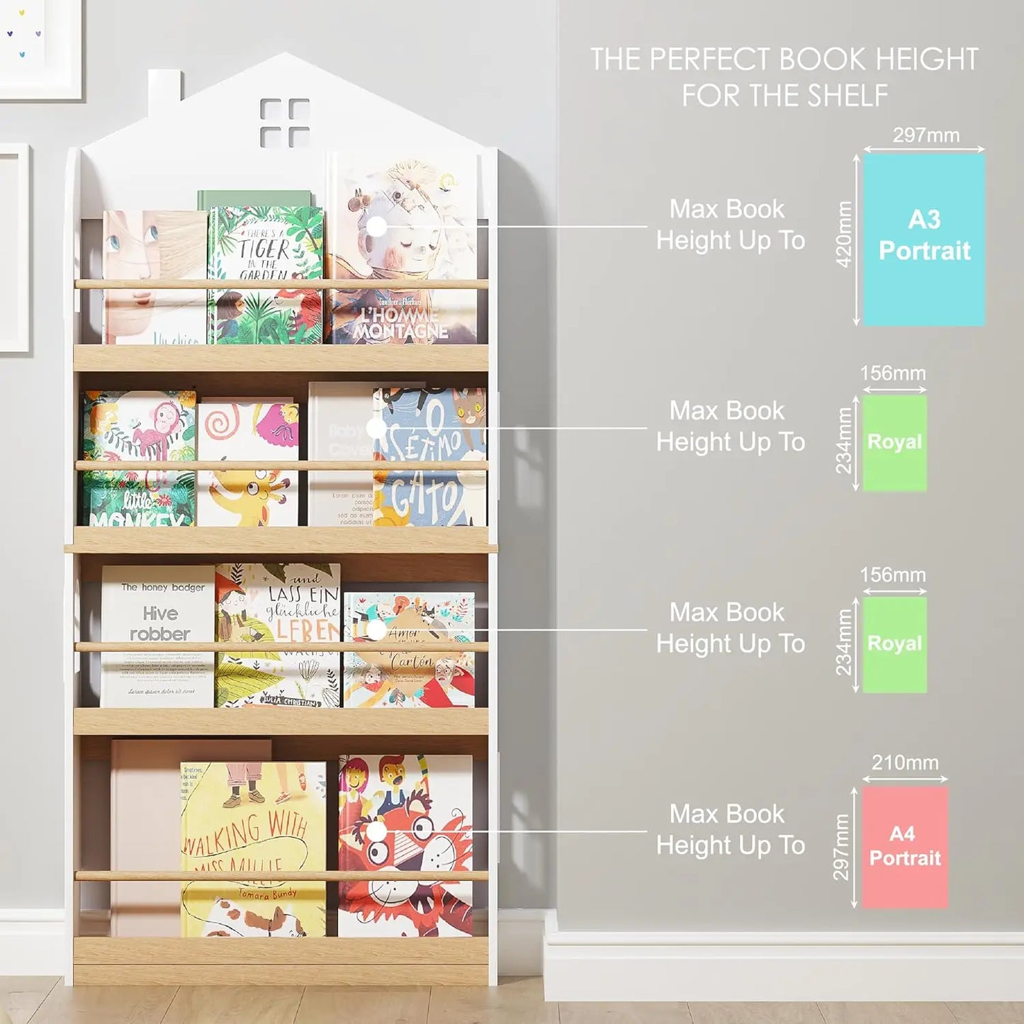 Wooden Bookcase Organizer