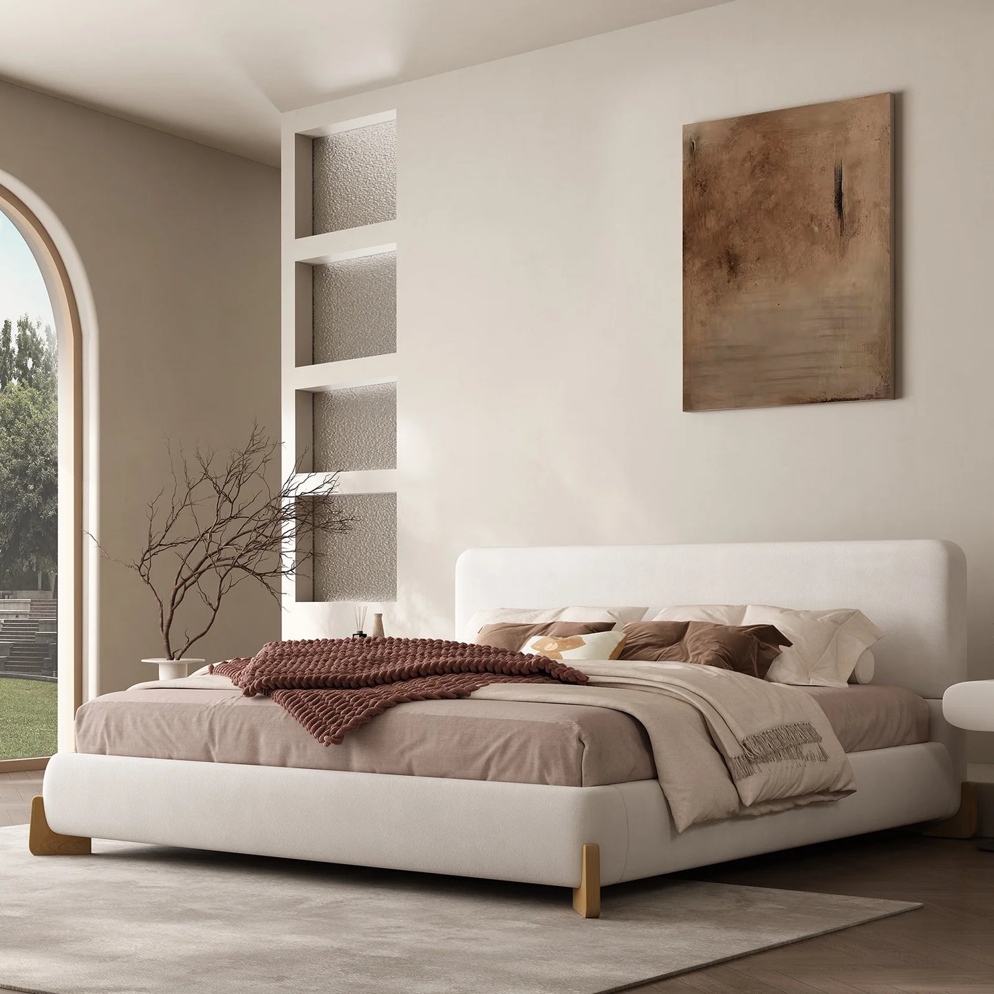 QueenSize Boucle Bed Frame
