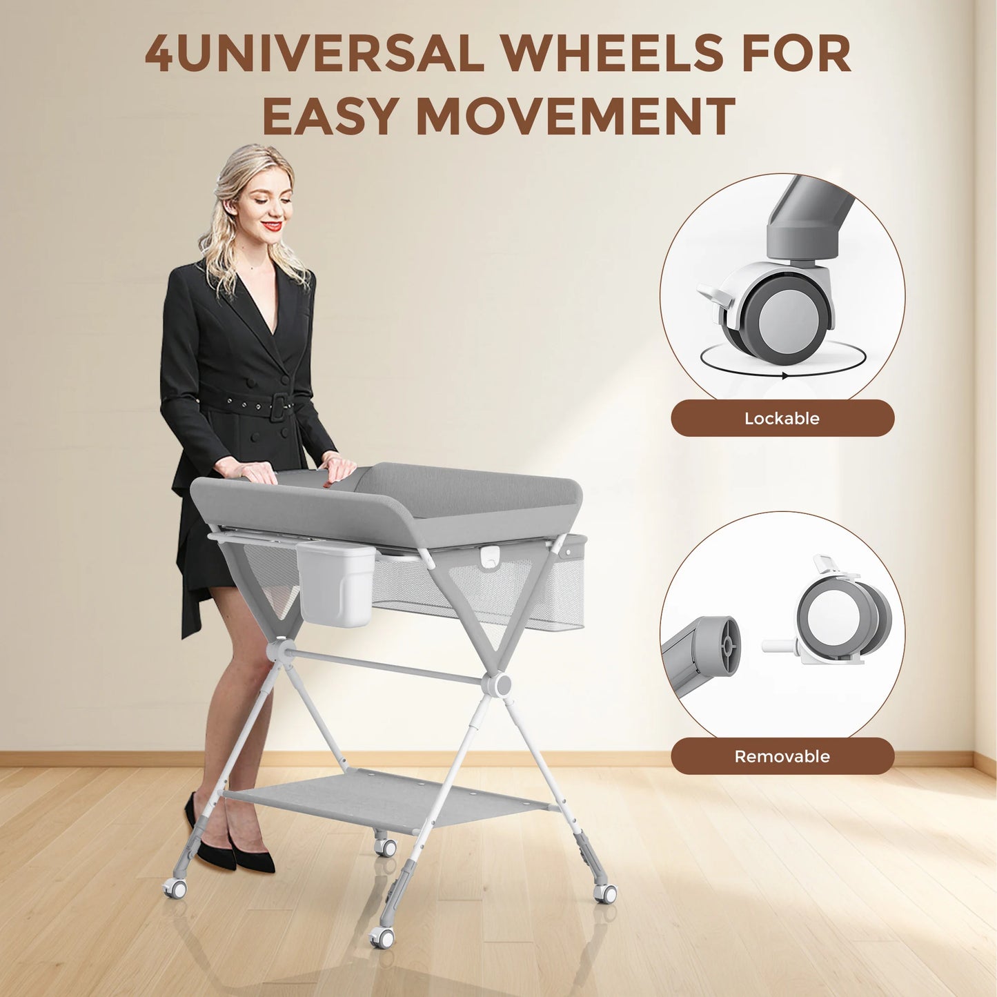 Portable Height Diaper Care Station