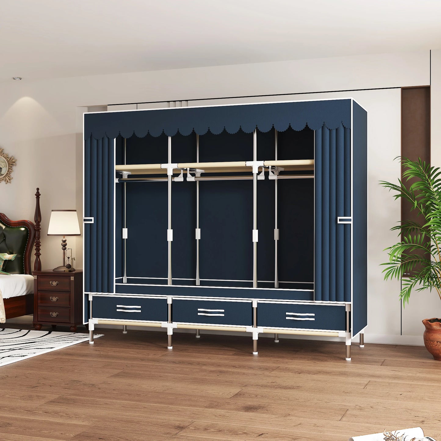 Portable Wardrobe Closet with - Includes for Bedroom