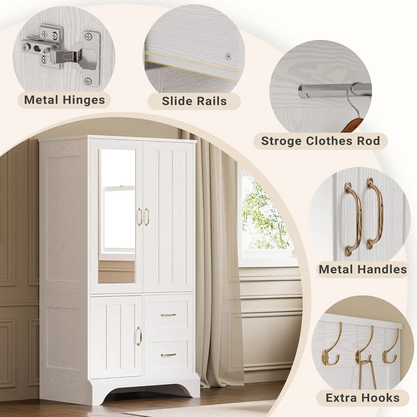 White Wooden Armoire