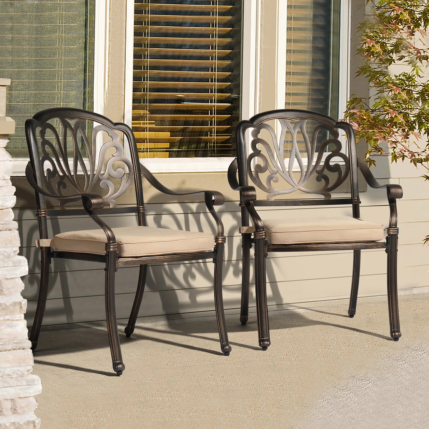 Outdoor Bistro Chairs Antique Bronze