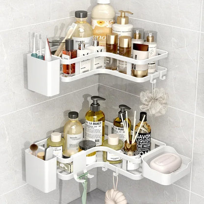 6PCS Double-layer Stainless Steel Corner Shelf