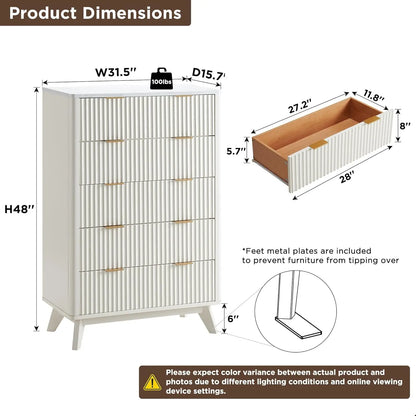 5 Drawer Storage Dresser