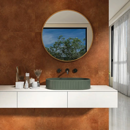 Oval Dark Green Bathroom Sink