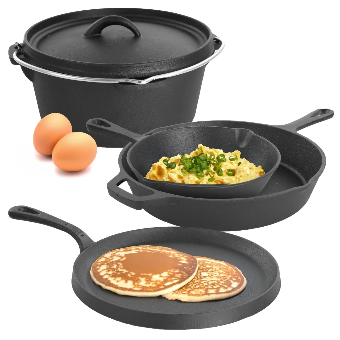 Pre-Seasoned 5-Piece Cast Iron Cookware Set
