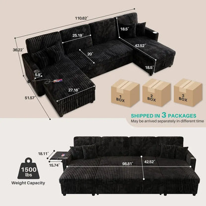 Convertible Corduroy Cloud Sofa