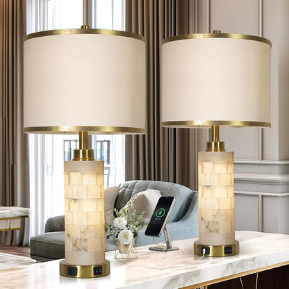 Alabaster Table Lamps Set