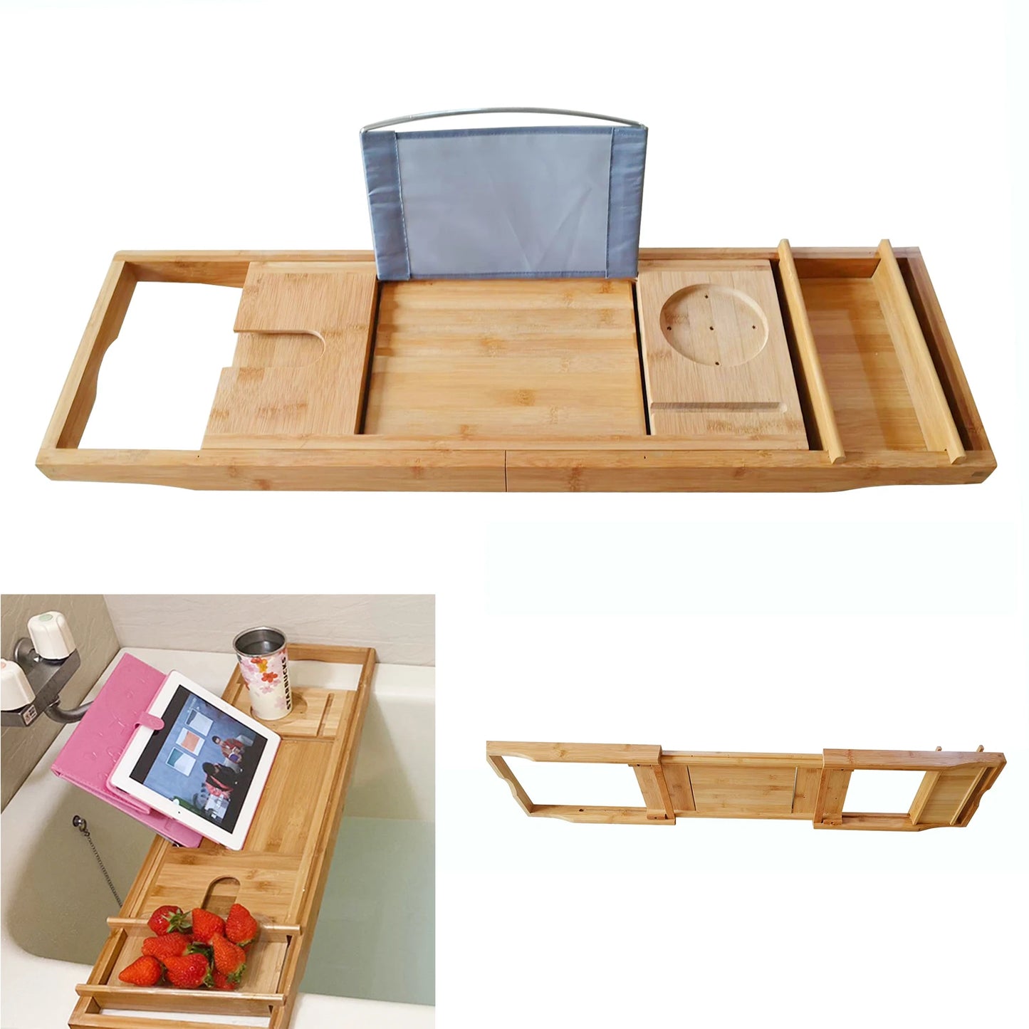 Expandable Bamboo Bathtub Tray
