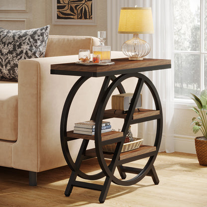 Narrow Side Table with Storage