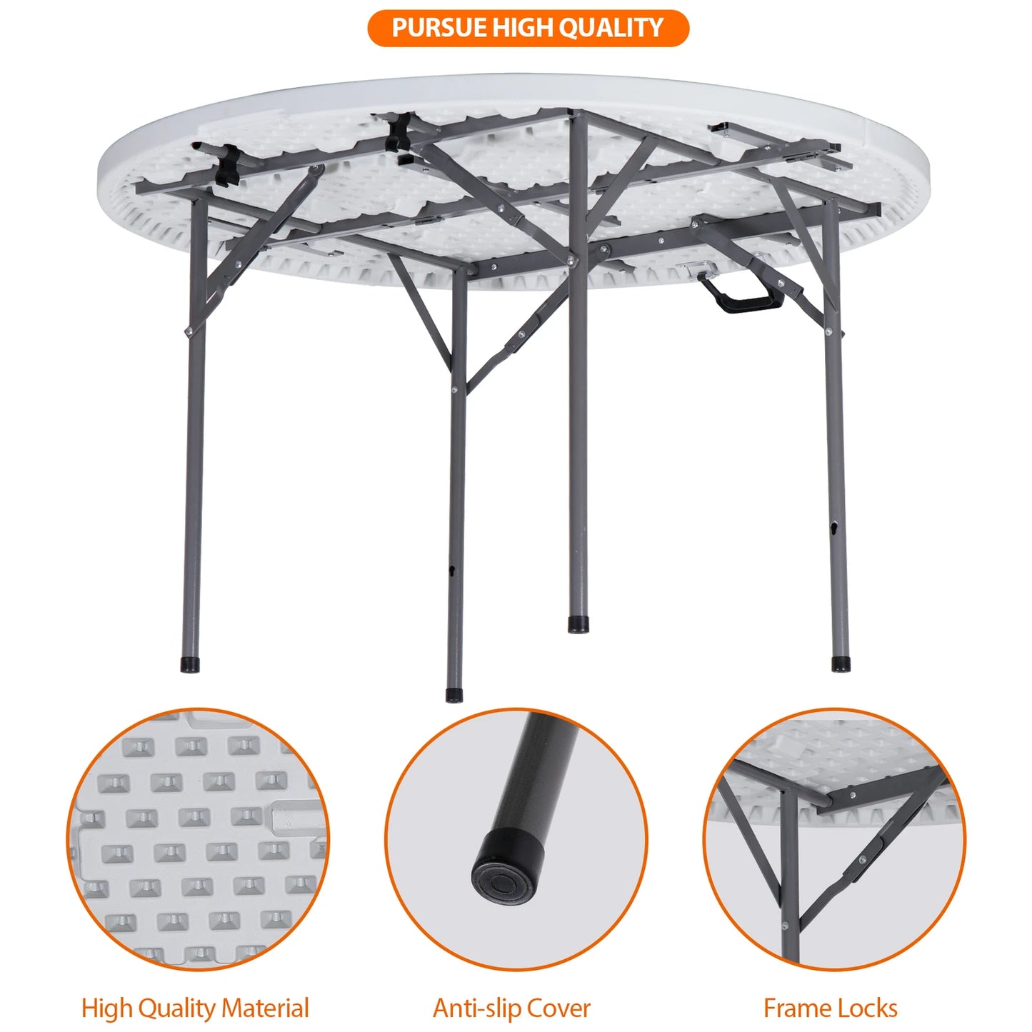 4 FT Round Folding Card Table