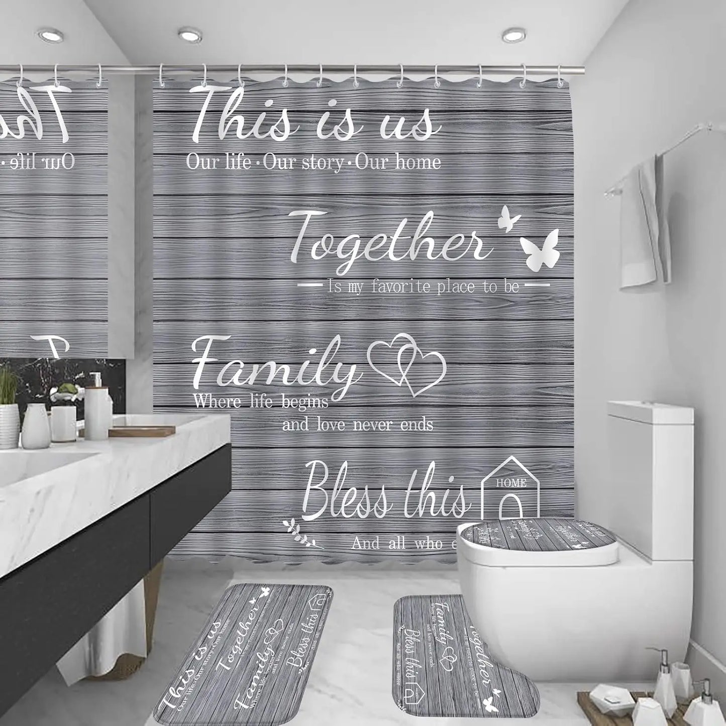 4-Piece Grey Bathroom Set