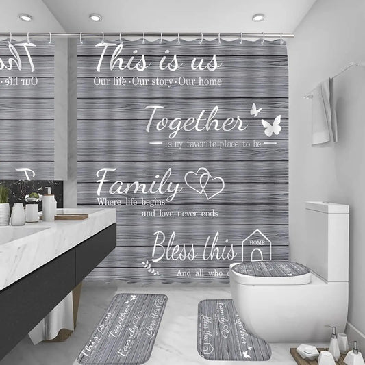 4-Piece Grey Bathroom Set