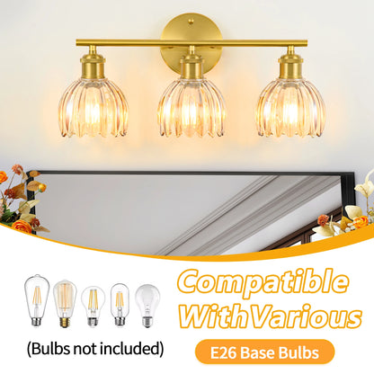 Floral Tulip Glass Shade for Mirror Front Lamp